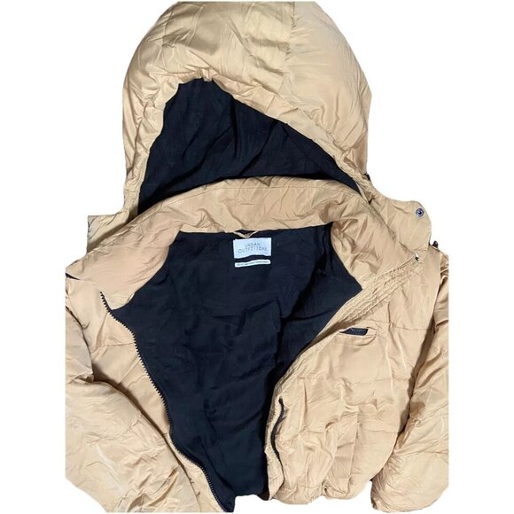 Urban Outfitters Rae Tan Gold Relaxed Fit Hooded Puffer XS - Picture 3 of 4